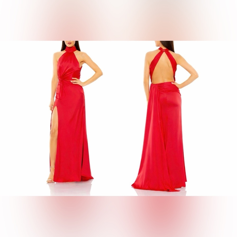 Mac Duggal Red Dress 12 Style 11642 Long Formal Party Wedding Cruise NEW